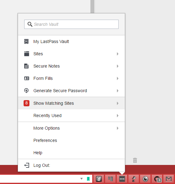 LastPass interface