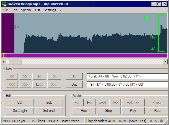 Easily cut and trim MP3 files with mp3DirectCut Rarst net Easily cut and trim MP3 files with mp3DirectCut Rarst net