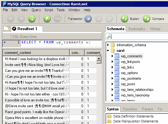 mysql_query_browser_interface