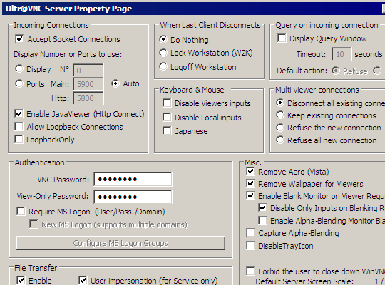 Ultravnc default server password splashtop installer sony vaio